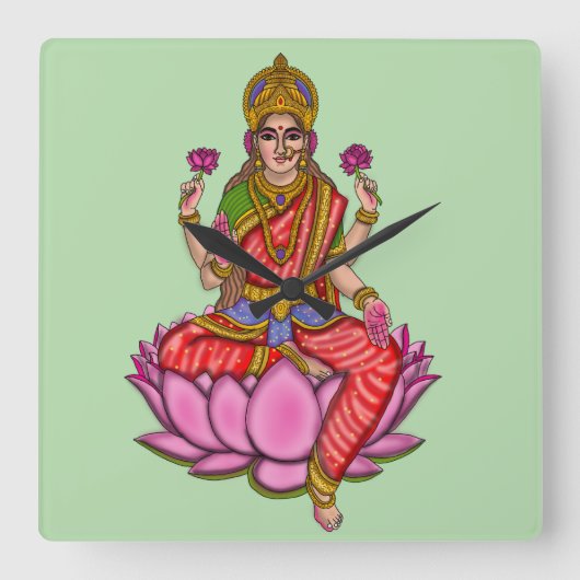 Godin Lakshmi wandklok (Voorkant)