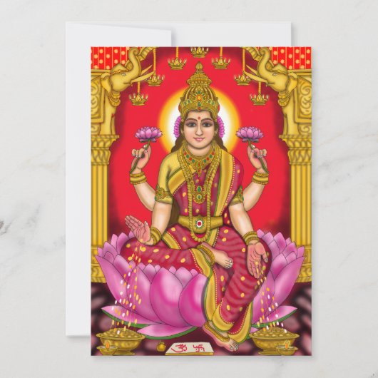 Godin Lakshmi Wenskaart Kaart (Voorkant)