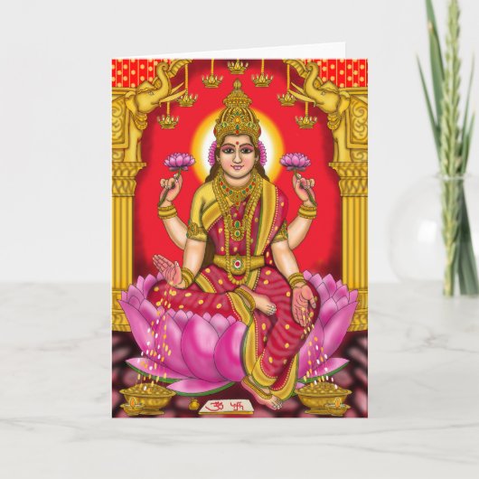 Godin Lakshmi Wenskaart Kaart (Voorkant)