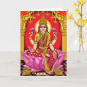 Godin Lakshmi Wenskaart Kaart (Gele Bloem)