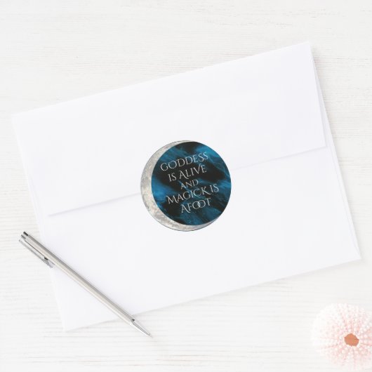 Godin levend rond Sticker (Envelop)