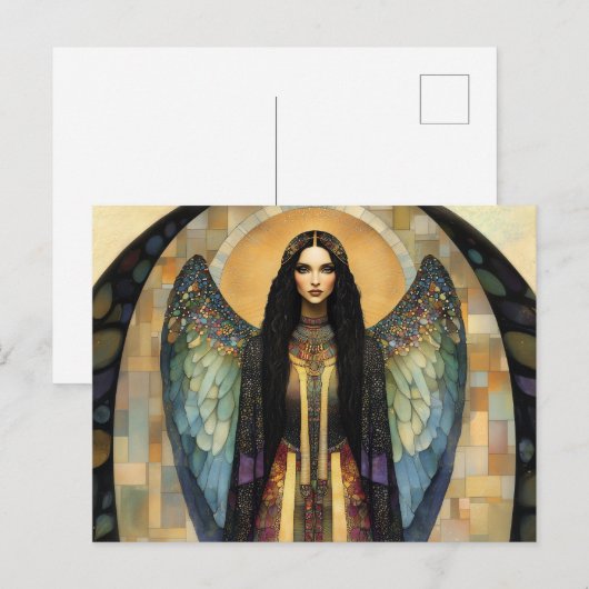Godin Lilith Donkere Regenboog Mozaïek Schilderij Briefkaart (Voorkant / Achterkant)