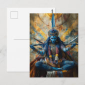 Godin Maa Kali Kleurrijke Abstracte Hindoe Portret Briefkaart (Voorkant / Achterkant)