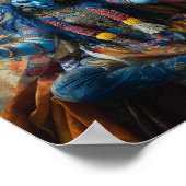 Godin Maa Kali Kleurrijke Abstracte Hindoe Portret Poster (Hoek)