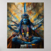 Godin Maa Kali Kleurrijke Abstracte Hindoe Portret Poster (Voorkant)