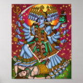 Godin Mahakali Poster | Fierce Hindu Devi Kali S (Voorkant)