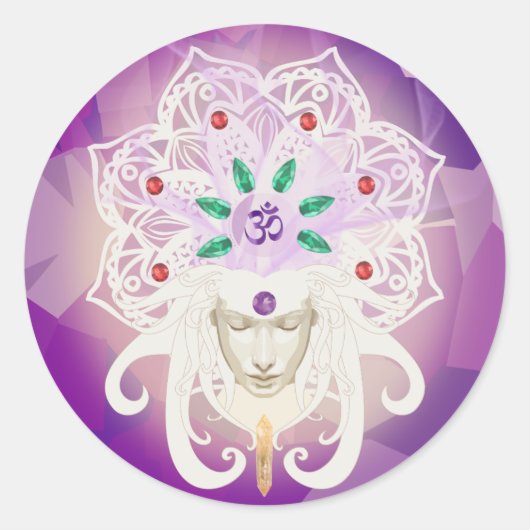 Godin Meditatie Om Sticker (Voorkant)