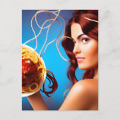 Godin met een Bord van spaghetti en gehaktballen Briefkaart (Voorkant)