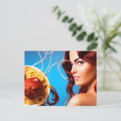 Godin met een Bord van spaghetti en gehaktballen P Briefkaart (Staand voorkant)