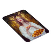 Godin met een bord vol poutine AI art Magneet (Rechterzijde)