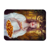 Godin met een bord vol poutine AI art Magneet (Horizontaal)