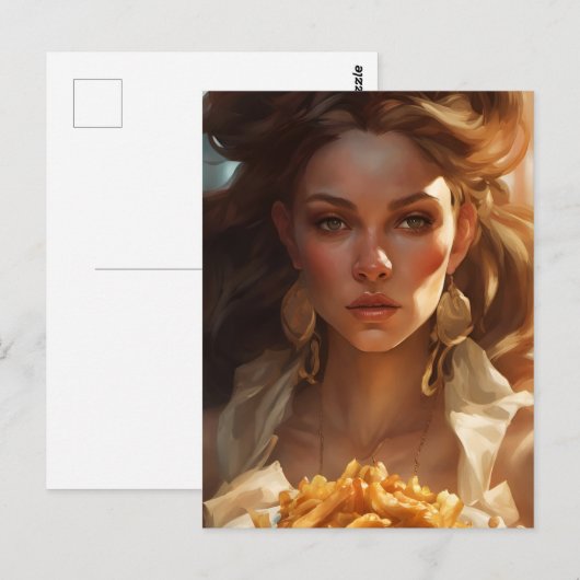 Godin met friet briefkaart (Voorkant / Achterkant)