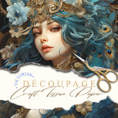 Godin met Peacock hoofdtooi Art Nouveau Tissuepapier