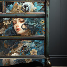 Godin met Peacock hoofdtooi Art Nouveau