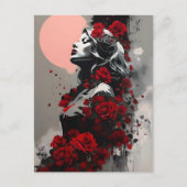 Godin met Red Roses Briefkaart (Voorkant)