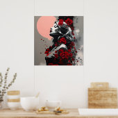 Godin met rode rozen poster (Keuken)