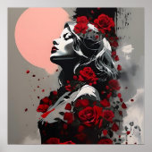Godin met rode rozen poster (Voorkant)