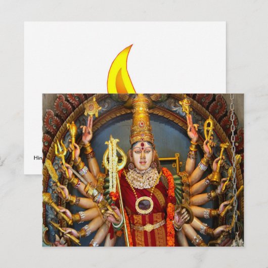 Godin met veel armen briefkaart (Voorkant / Achterkant)