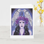 Godin met witte ravens van Renee Lavoie Kaart (Gele Bloem)