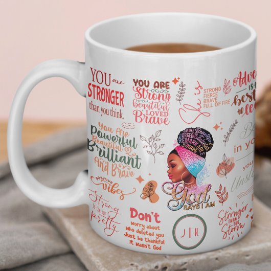 godin | Motivatie Afro-Amerikaanse vrouw Koffiemok