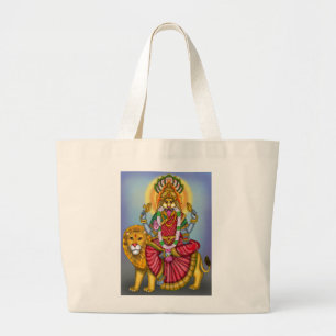 Godin Narasimhi Divine Bescherming Kunst Custom Ta Grote Tote Bag