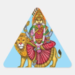 Godin Narasimhi Goddelijke Bescherming Kunst  Sticker