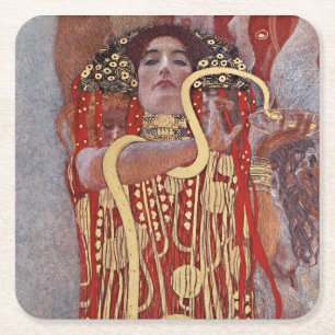 Godin of Health, Hygieia (Salus), Gustav Klimt Kartonnen Onderzetters