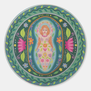 Godin of Spring Mandala Ronde Sticker