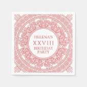 Godin party servetten met roze Grieks ontwerp (Voorkant)