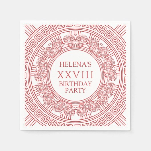 Godin party servetten met roze Grieks ontwerp (Voorkant)