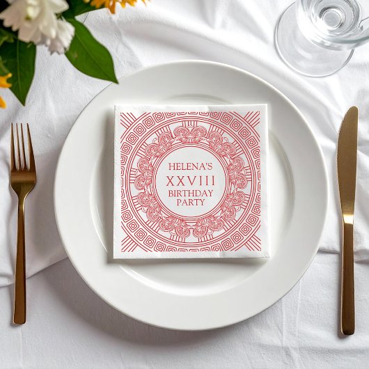 Godin party servetten met roze Grieks ontwerp