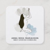 *~* Godin Praying Sacred Floral pasta Vierkante Visitekaartje (Voorkant)