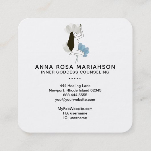 *~* Godin Praying Sacred Floral pasta Vierkante Visitekaartje (Achterkant)