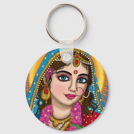 Godin Radha Sleutelhanger | Divine Hindu Devi Radh (Voorkant)