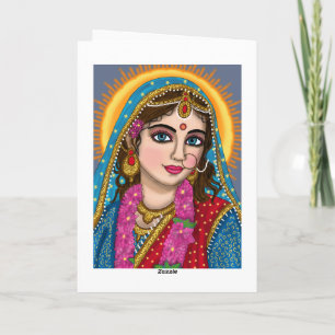 Godin Radha Wenskaart   Divine Hindu Devi Ra Kaart