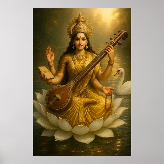Godin Saraswati | De Goddelijke Muze van Kennis Poster (Voorkant)