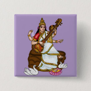 Godin Saraswati Knop Vierkante Button 5,1 Cm