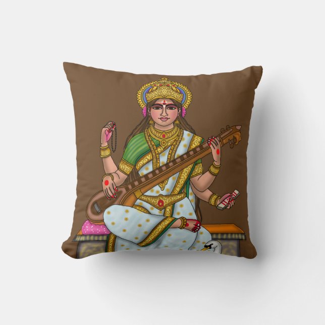 Godin Saraswati  Kussen (Voorkant)