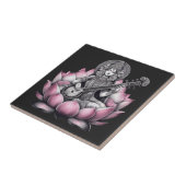 Godin Saraswati op Lotus Tegeltje (Zijkant)