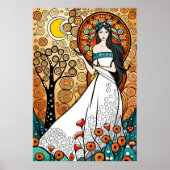 Godin Schilderen Vruchtbaarheid natuur Bloemenboom Poster (Voorkant)