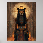 Godin Sekhmet Abstracte Egyptische leeuwin kunst Poster (Voorkant)