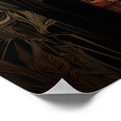 Godin Sekhmet: Egyptische Bloemen Donkere Fantasie Poster (Hoek)