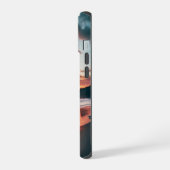 Godin silhouet met zonsondergang kust telefoonhoes iPhone 15 case (Linkerkant)