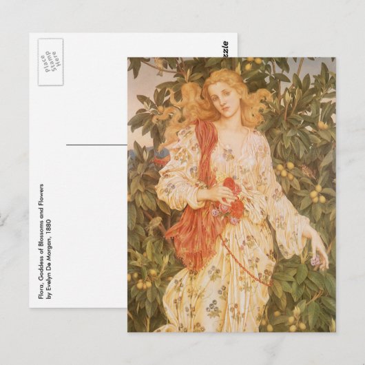 Godin van bloesems en bloemen, Flora door Morgan Briefkaart (Voorkant / Achterkant)