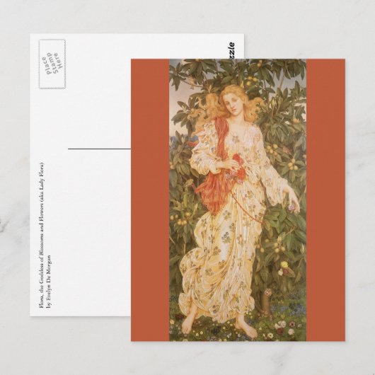 Godin van bloesems en bloemen, Flora door Morgan Briefkaart (Voorkant / Achterkant)