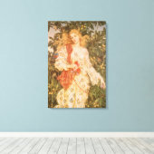 Godin van bloesems en bloemen, Flora door Morgan Canvas Afdruk (Insitu (Houten vloer))