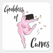 Godin van Curven! Vierkante Sticker (Voorkant)
