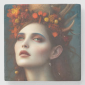 Godin van de Harvest Fantasy Stenen Onderzetter (Voorkant)