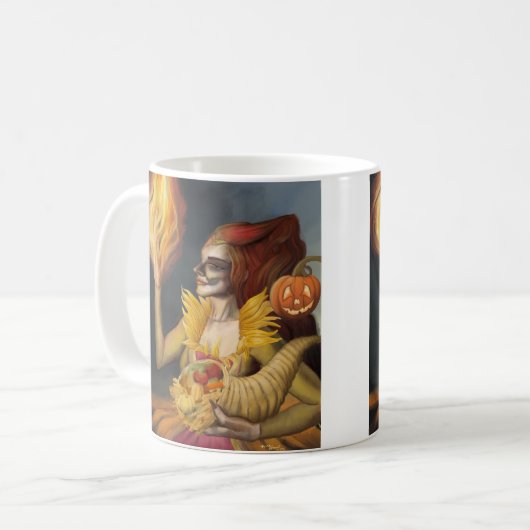 Godin van de herfst koffiemok (Voorkant links)