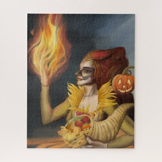 Godin van de herfst legpuzzel (Verticaal)
